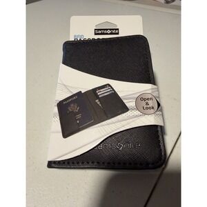Samsonite Black RFID Passport Wallet Cover Travel Credit Cards